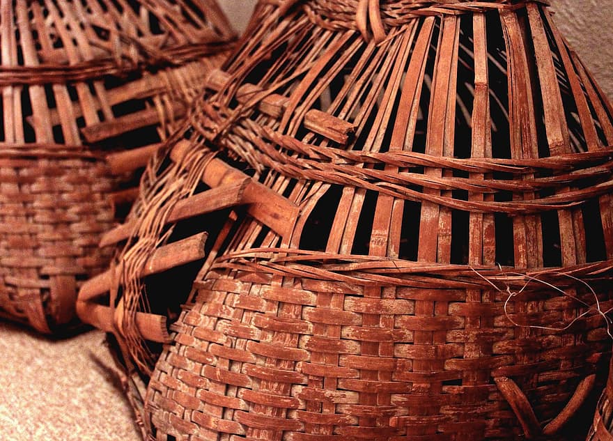 cesta de bambu, Ninho de galinha, cesta de vime