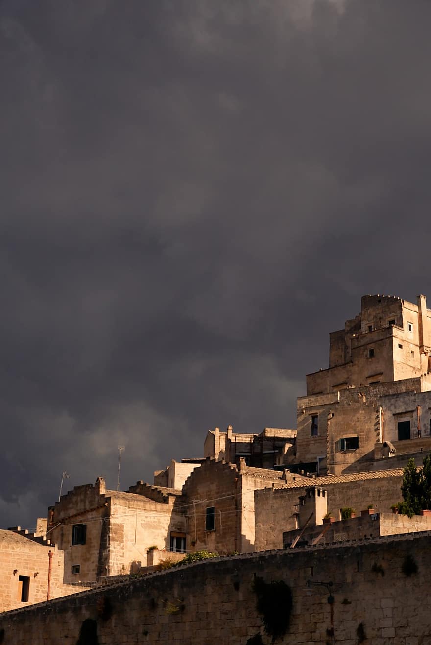 Matera, katu, kylä, Italia, kaupunki, arkkitehtuuri, vanha, historia, yö-, kaupunkikuvan, kuuluisa paikka
