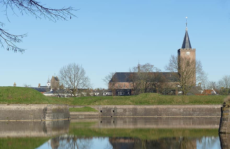 Toden, ciutat, fortalesa, Països Baixos, paret, canal, defensa, protecció, història, Església