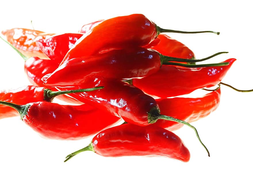 Chili, peper, rode chilis, gekruid, rijp, fruit, heet, biologisch, ingrediënt, vegetarisch, oogst