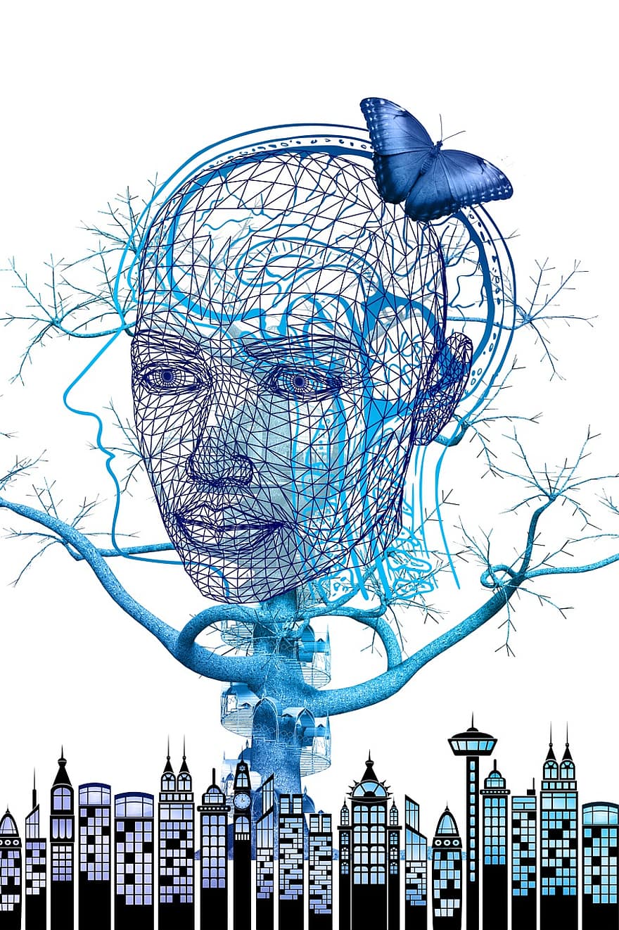 мозг, бабочка, лицо, дерево, эстетический, наука, биология, психология, Исследование мозга, осознание, линия горизонта