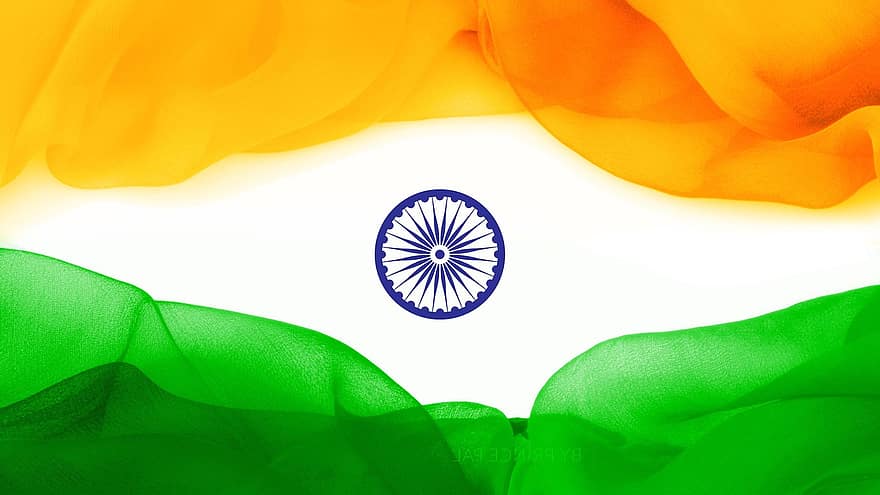 indický, vlajka, Indie, tapeta na zeď, indická vlajka, vlajka indie, Pozadí, státní vlajka, 4k, plné hd