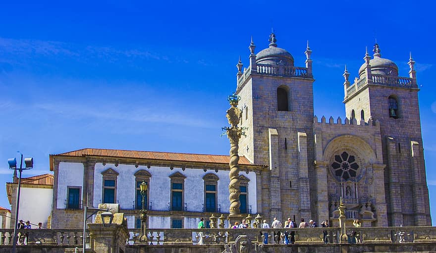 Igreja, catedral, arquitetura, porta, Portugal, cidade, viagem