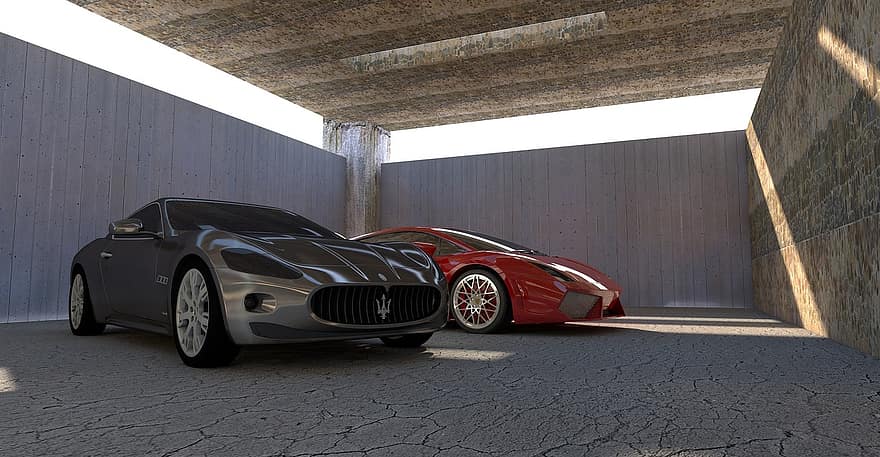 Maserati Gt, maserati, Lamborghini, gallardo, lp-560, lamborghini Gallardo, xe thể thao, ô tô, viền, kim loại, phản xạ mặt trời
