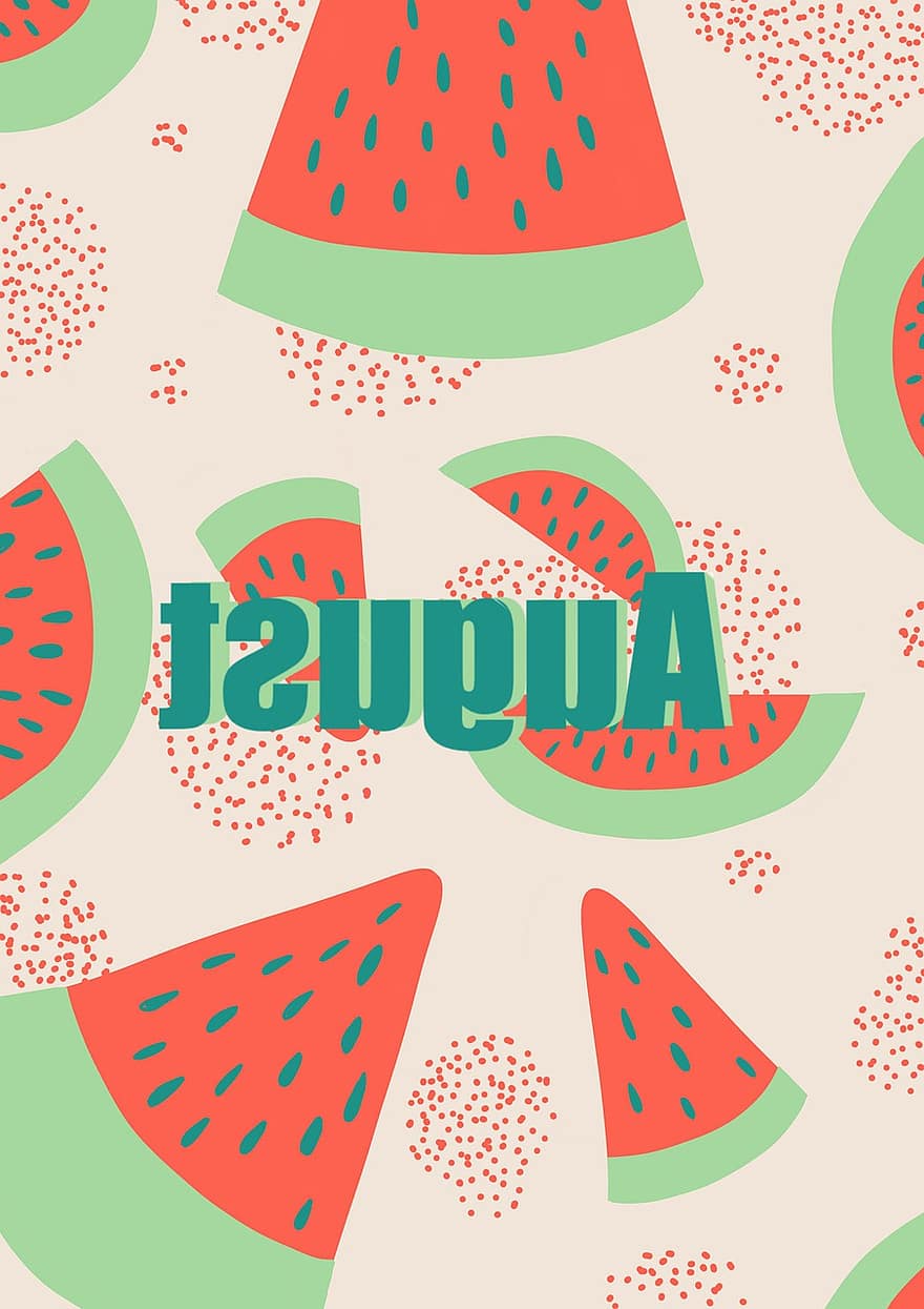 augustus, zomer, natuur, groen, watermeloen, watermeloenen, rood, patroon