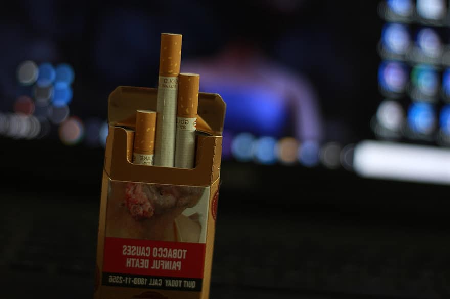 цигара, пушене, пакет за цигари, Пакет с цигари, никотин, пристрастяване, зависимостта, боке, близък план, Com Търсене на изображения Тъжно, pixabay