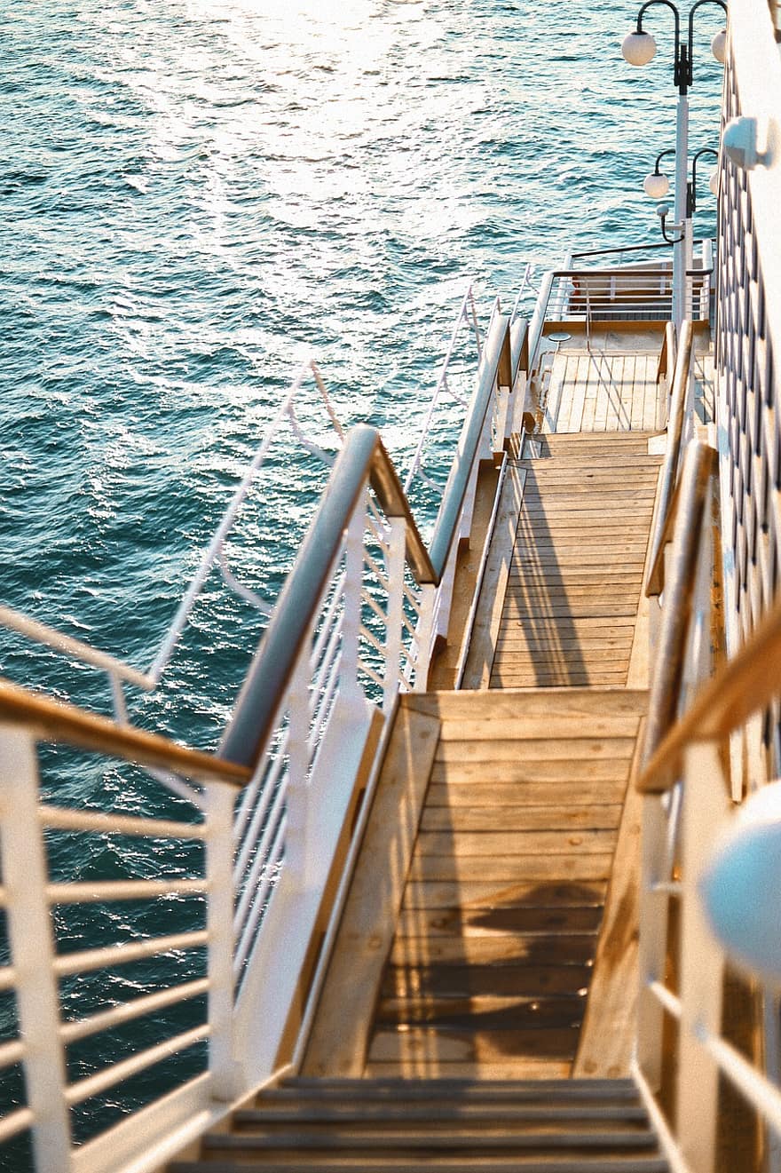 cruise, solnedgang, sjøen