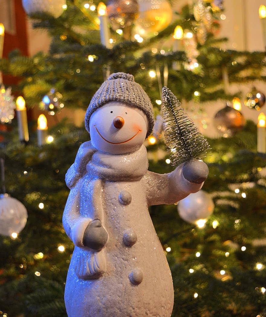 Sapin de Noël, Noël, bonhomme de neige, décoration