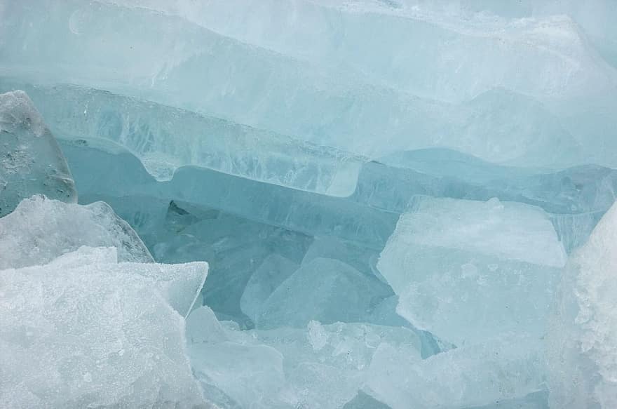 is, vinter, i nærheden, krystaller, frost-, hvid, blå, makro, kold