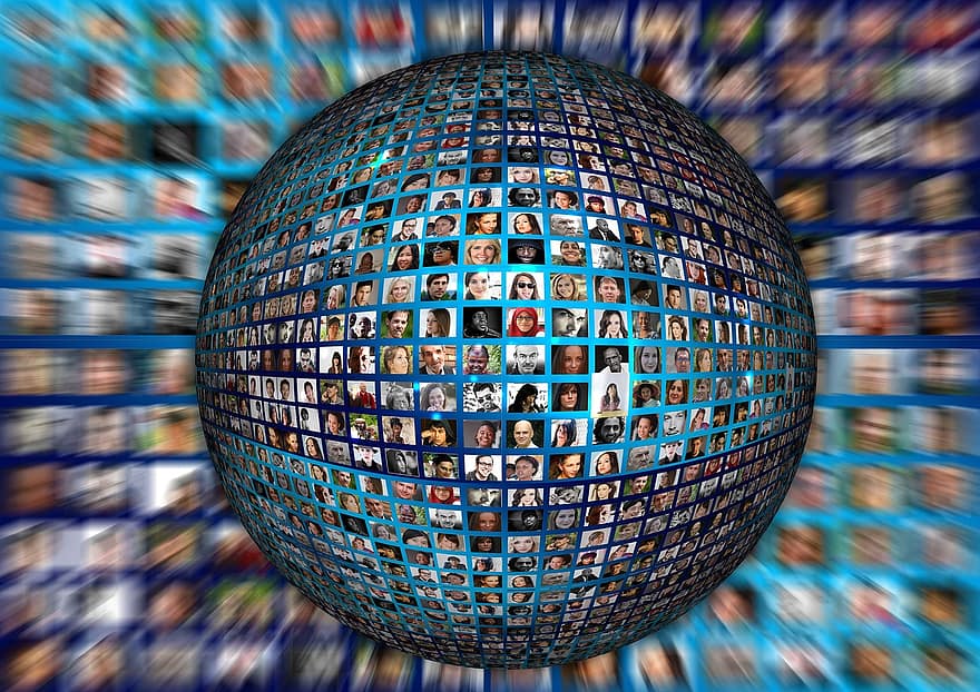 uman, fețe, personal, conectat, connectedness, social, mass-media, reţea, portret, mulți, populație