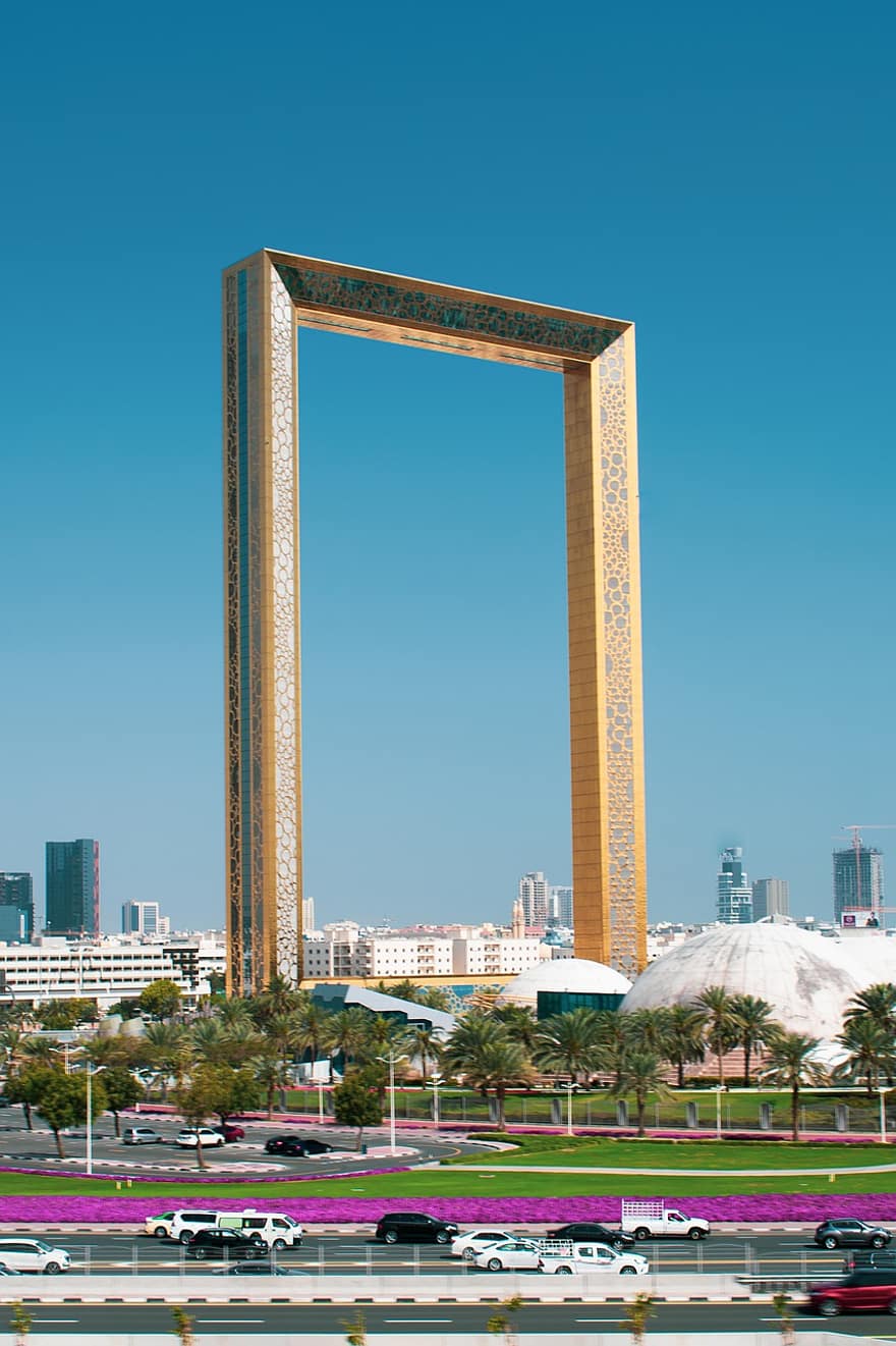 Dubai Rahmen, Gebäude, Wahrzeichen, Bilderrahmenbau, die Architektur, architektonisch, modern, Stadt, Wolkenkratzer, Zabeel Park, Dubai