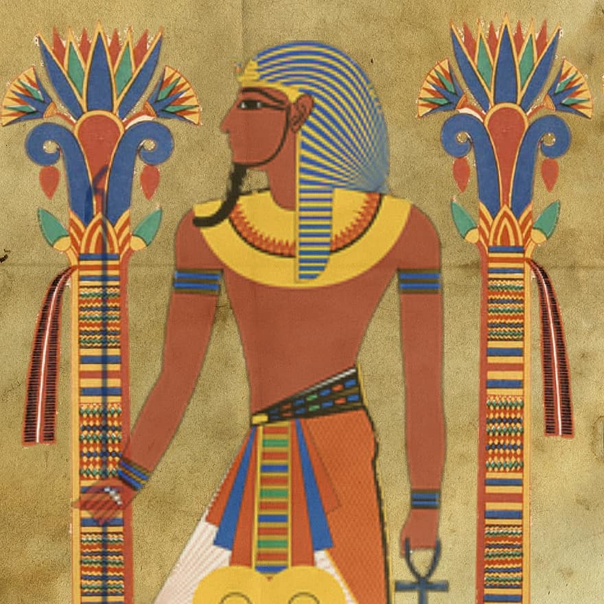 egiziano, Tutunkhamon, Faraone, design, uomo, copricapo, oro, artefatto, reale, antico Egitto, collage