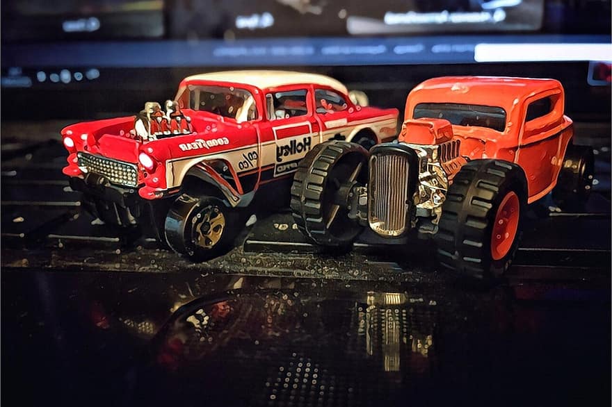 mașină, jucării, camion, mașini de jucărie, camion de jucărie, mașini musculare, vehicul, clasic, cronometru vechi, jucărie