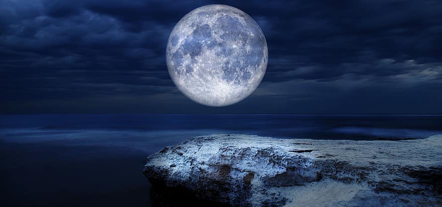 noapte, întuneric, lună plină, lumina lunii, mediu inconjurator, sumbru, tăcere, cer de noapte
