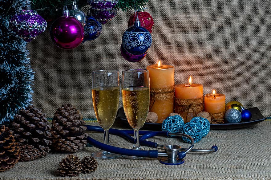Kalėdos, sezoną, šventė, žvakės