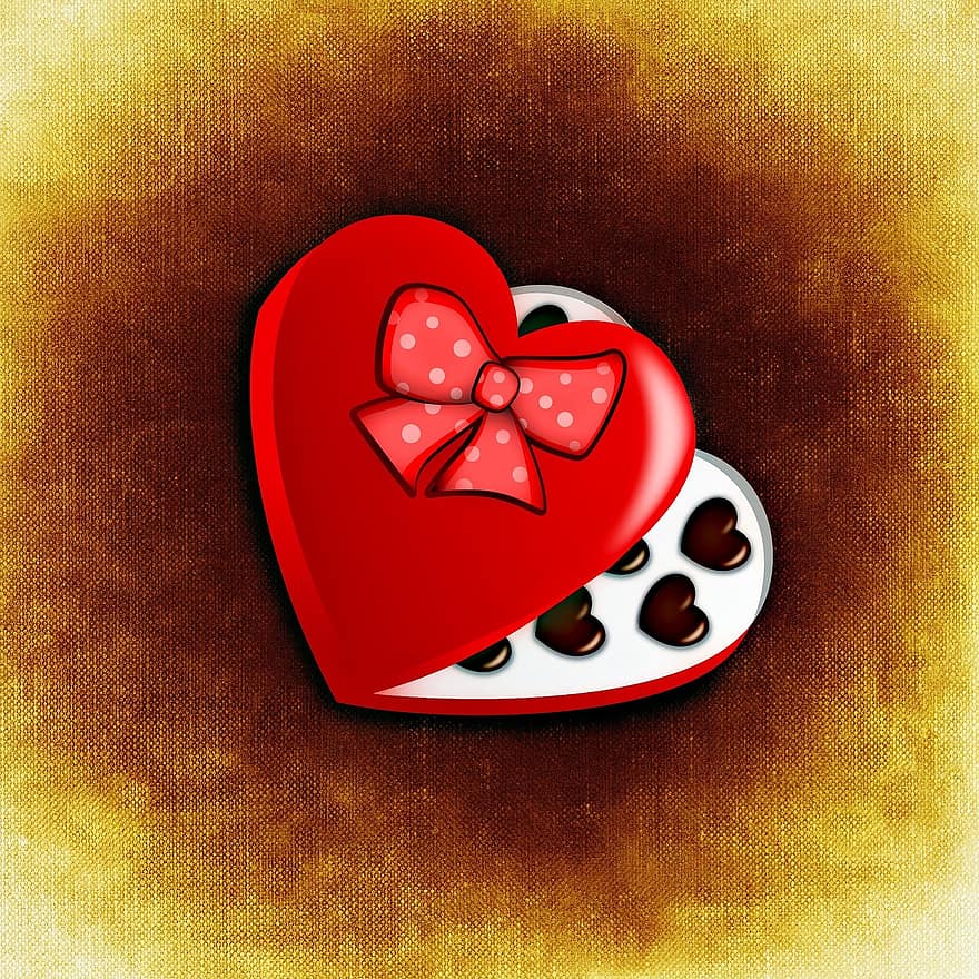 сердце, любить, День святого Валентина, шоколадные конфеты