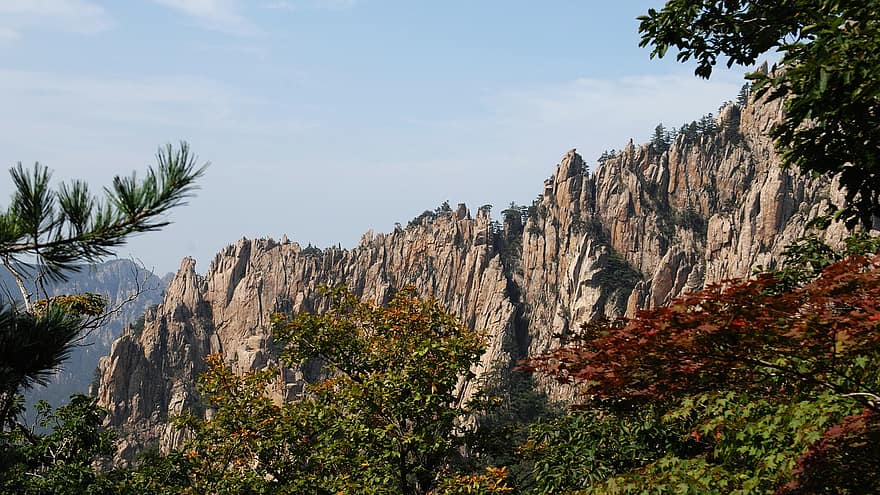 Gangwon-do, Gangwon Eyaleti, Seolark Dağı, Güney Kore, dağ, sonbahar, peyzaj, Seoraksan