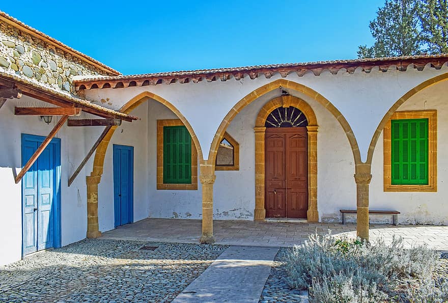 hus, arkitektur, traditionell, by, cypriot, pera oreinis