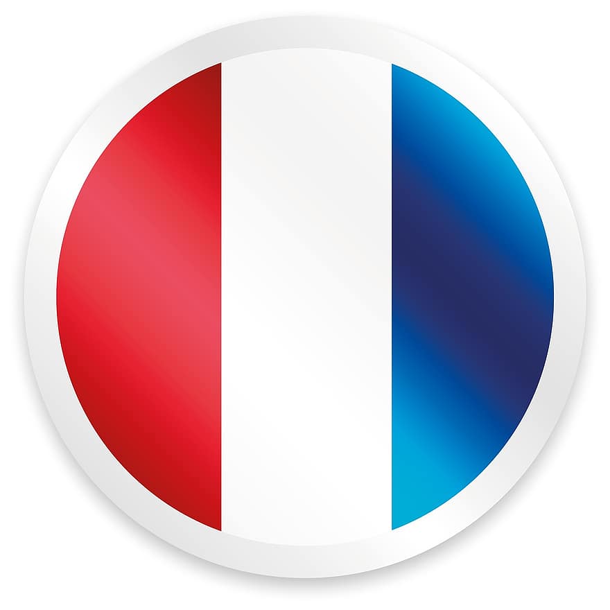 बटन, फ्रांस, नीला, सफेद, लाल, झंडा, तिरंगा