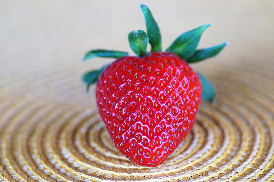 jordgubbe, frukt, färsk jordgubbe, mogen jordgubbe, närbild, friskhet, mat, mogen, äta nyttigt, organisk, söt mat