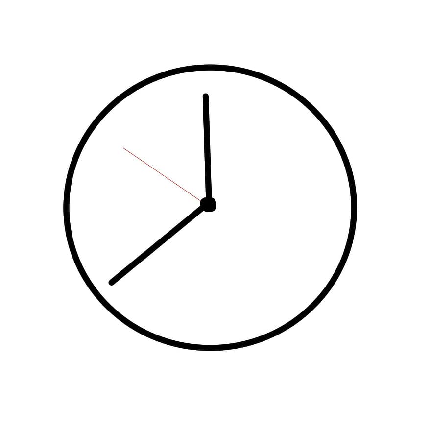 Uhr, sehen, Zeit, Alarm, Std, Protokoll, Sekunden, einfach, Zeichnung, Vereinfachte Uhr, vereinfacht