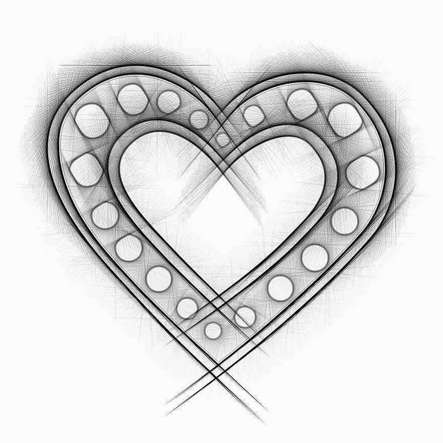sirds, mīlestība, Valentīna, romantika, zīmējums