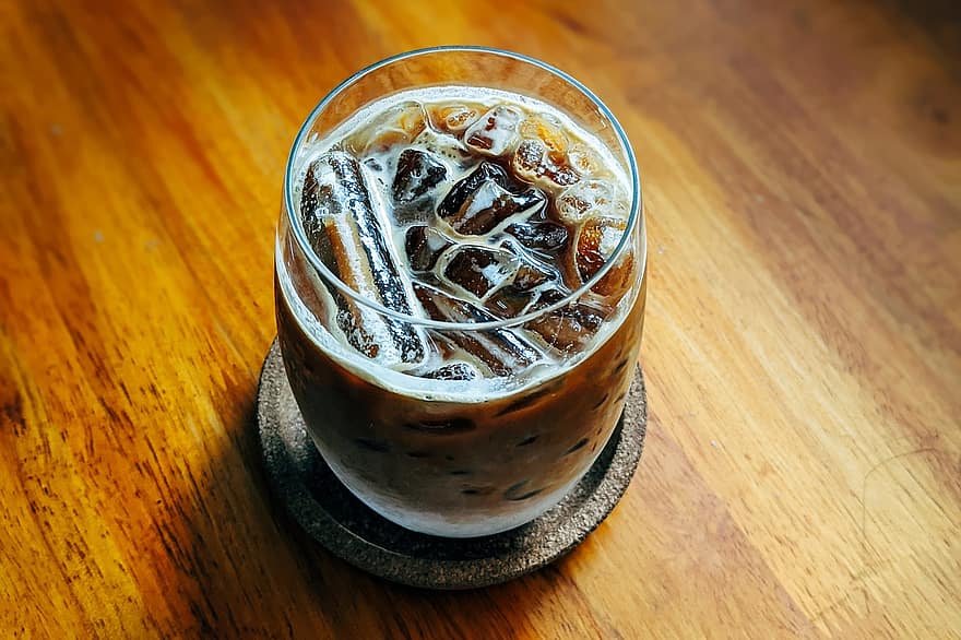 cappuccino, jääkahvi, juoda, juoma, kahvila, lasi-, kuppi, espresso, maito, jää, kofeiini