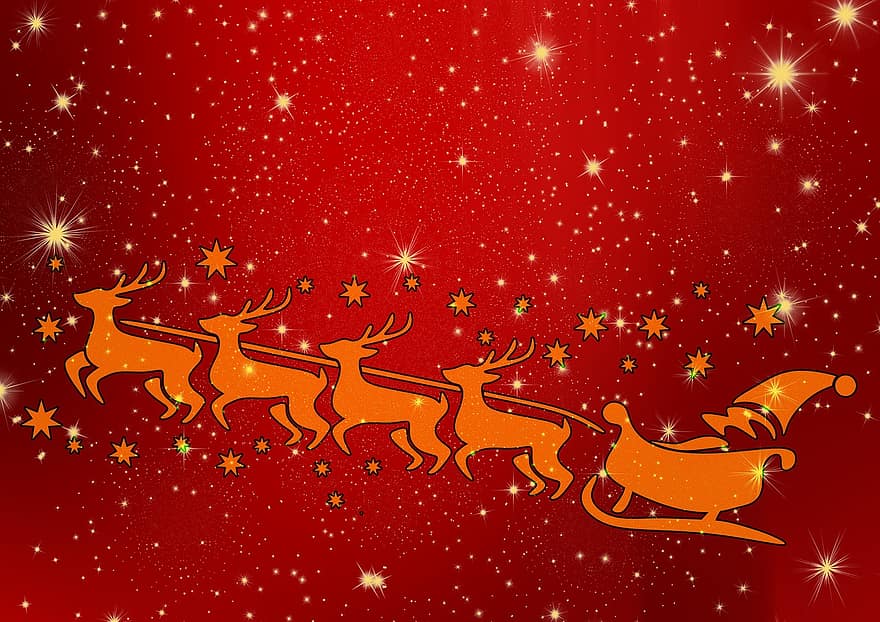ซานตา, กวางขนาดใหญ่, คริสต์มาส, ซานตาคลอส, ฤดูหนาว, วันหยุดพักผ่อน, งานเฉลิมฉลอง, เฮิร์ช, หิมะ, ธันวาคม, ฤดู
