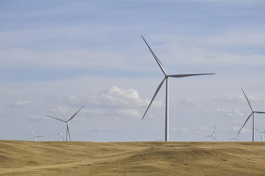 větrné mlýny, energie, Napájení, zdroj, pole