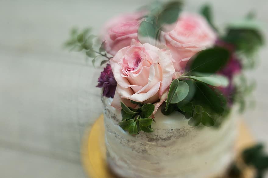 Sponge Cake, Wedding Cake, Dessert, Pastry, Cake, Baked Goods, Sweets, flower, close-up, bouquet, freshness