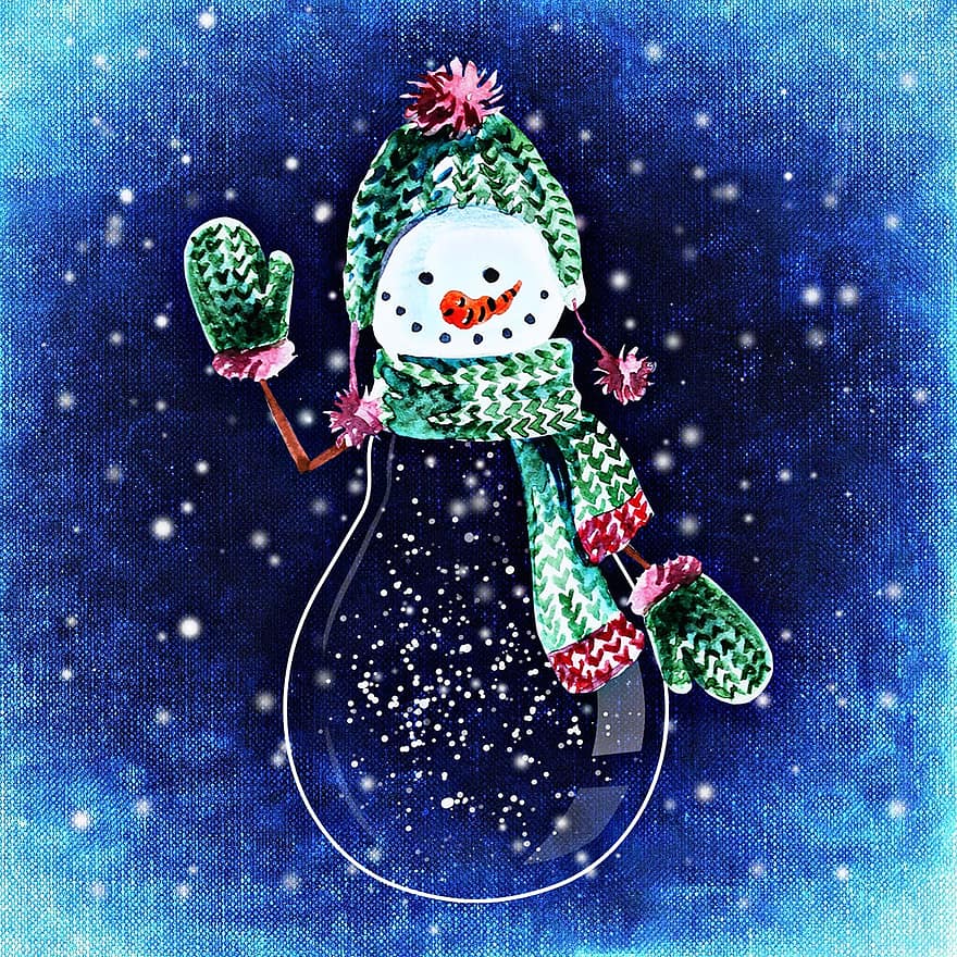 冬、スノーボール、雪、コールド、楽しい、青、12月、クリスマス