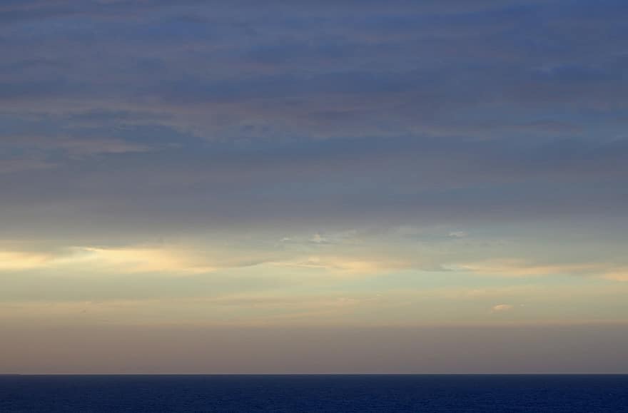 θάλασσα, Ινδικός ωκεανός, σύννεφα, ορίζοντας, ουρανός, ηλιακό φως, φως, λάμψη, συννεφιασμένος, ζοφερός, ωκεανός