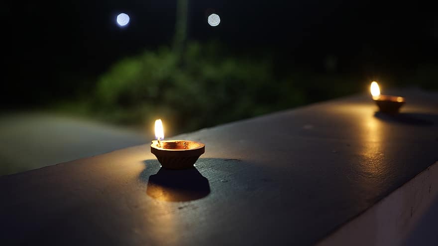 Diwali, lumini, noapte, festival, lampă, lampă cu ulei, Diya, flacără, strălucire, tradiţional, cultură