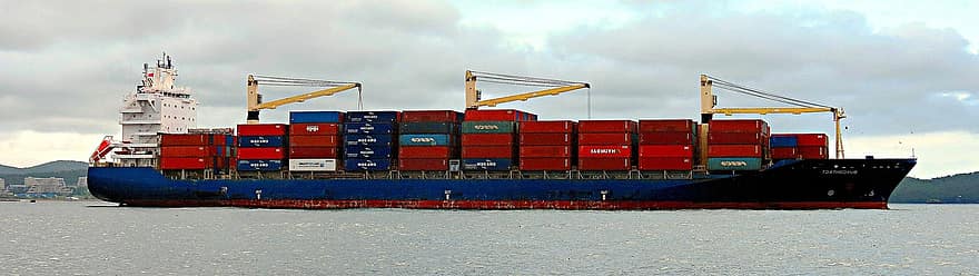 kuģi, jūra, konteineru kuģis, nozare, kravas, ostā, transportēšana