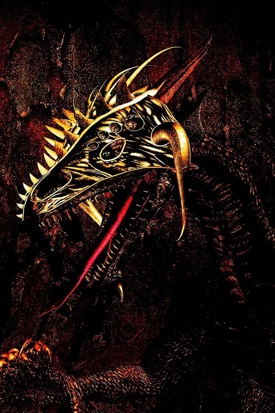 Dragon, Head, Myth, Legend, 3d, Render, Anger