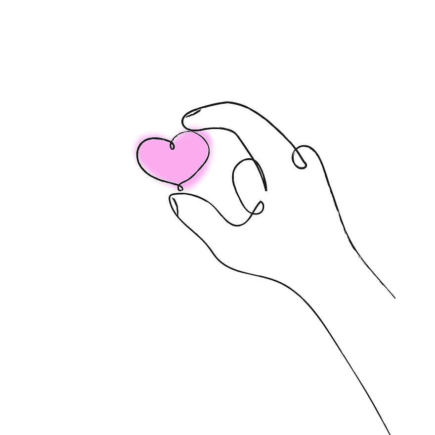 Heart, Valentine's Day, Love, To Keep, To Be In Love, Romantic, Fine Lines, Drawing, Texture, human hand, symbol