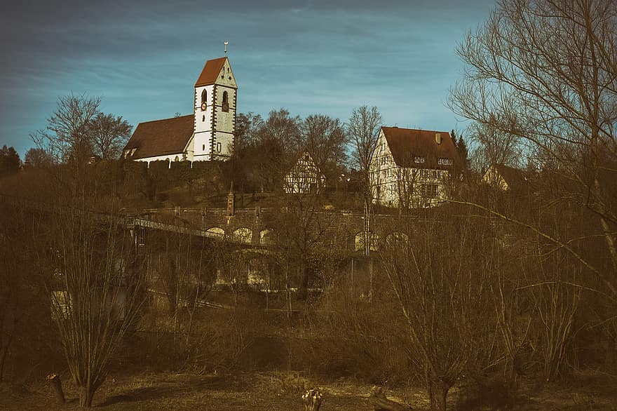 Building, Church, Trees, Aesthetic, Architecture, Retro, Vintage, Religion, Christianity, Nature, View