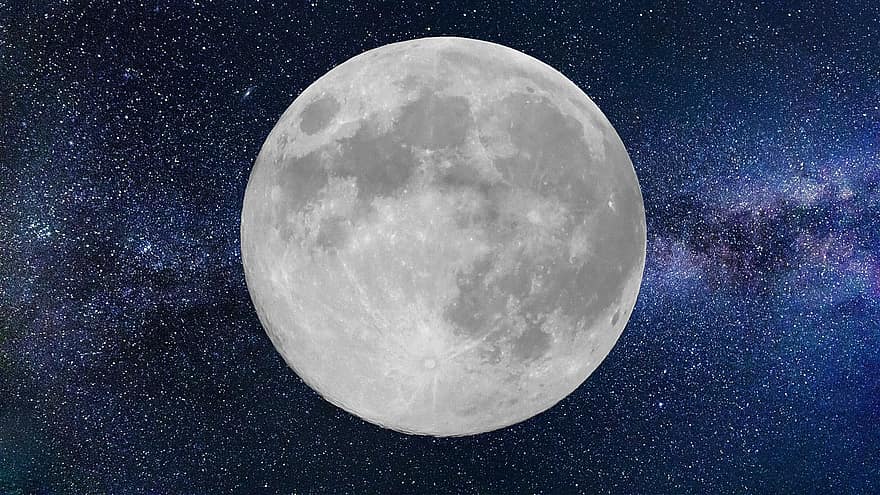 Moon, The Fullness Of, Full Moon, Space, Quiet, Scenery, Moonlight, Night, Sky, Cosmos, Star