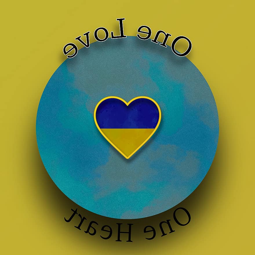 Ukraine, drapeau ukraine, amour, cœur, citation, message, scrapbooking, symbole, toile de fond, illustration, fête