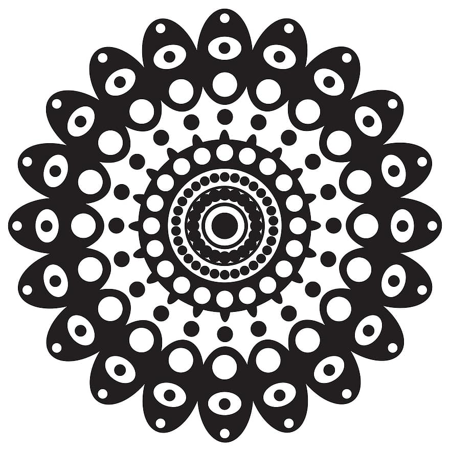 Mandala, Geometric, Symbol, Pattern, Sign, Circle, Gray Pattern, Gray Circle