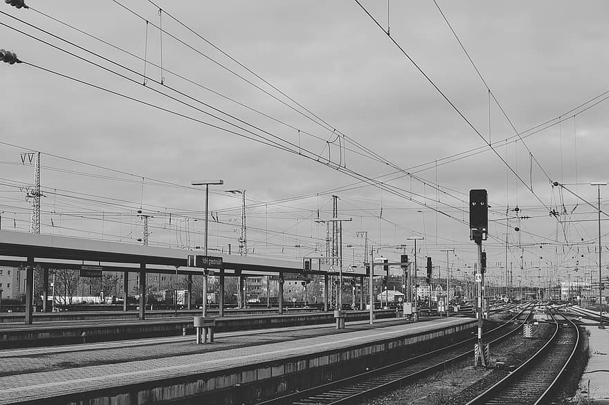 Централна гара, gleise, гара, железопътния трафик, пътуване, път, железопътна линия, трафик, HbF, транспорт, Нюрнберг