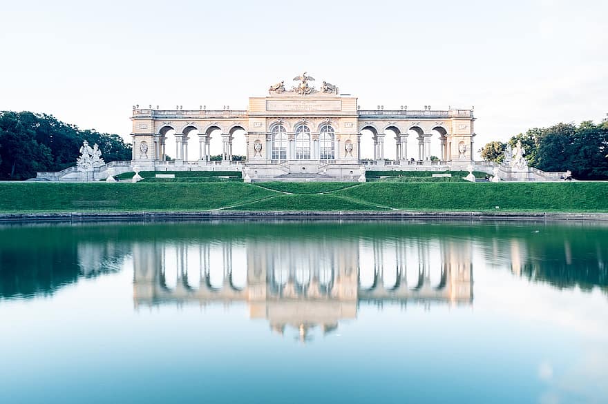 Lake, Park, Water, Austria, Gloriette, Schönbrunn, Vienna, Architecture, Landmark, Tourism, Travel