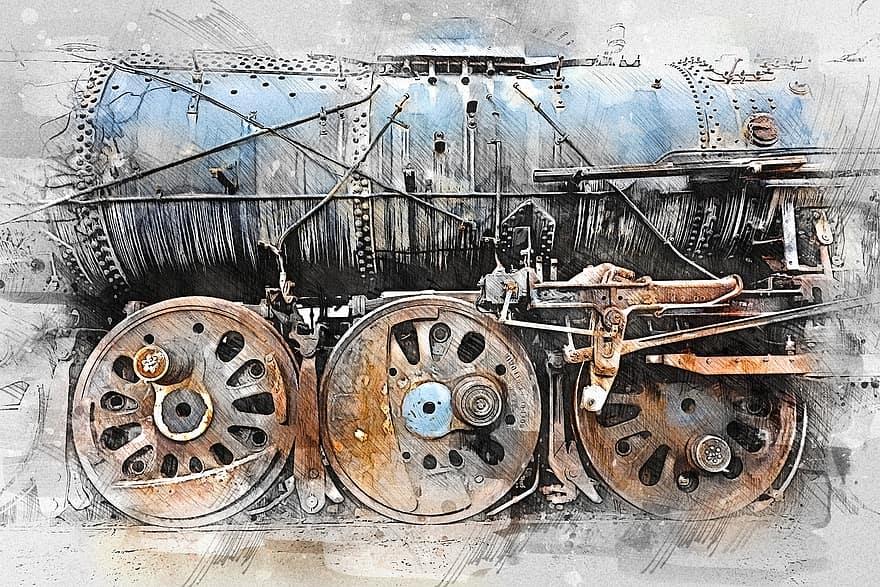locomotief, spoorweg, historisch, stoomlocomotief, nostalgie, vervoer-, trein, treinverkeer, pueblo, Verenigde Staten van Amerika, Colorado