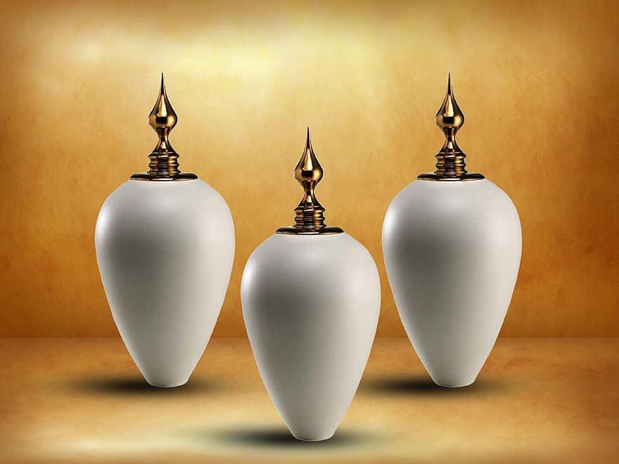 花瓶、壷、アラビアの花瓶、装飾的な