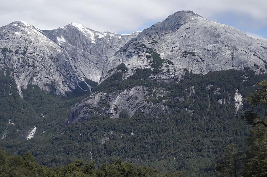 Berge, Landschaft, Cochamo-Tal, La Paloma Trail, Seegebiet, Chile, Gipfel, Natur, Wald