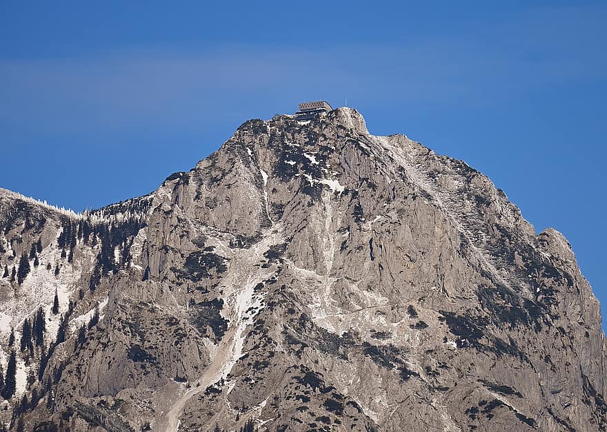 الجبل ، قمة ، الطائرة ، كوخ الجبال ، كوخ ، منظر طبيعي للجبل ، المناظر الطبيعيه ، طبيعة ، traunstein ، salzkammergut ، جبال الألب