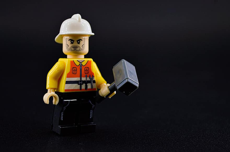 Lego, oyuncak, inşaat işçisi, minyatür, çocuk oyuncağı, Meslek, oyun