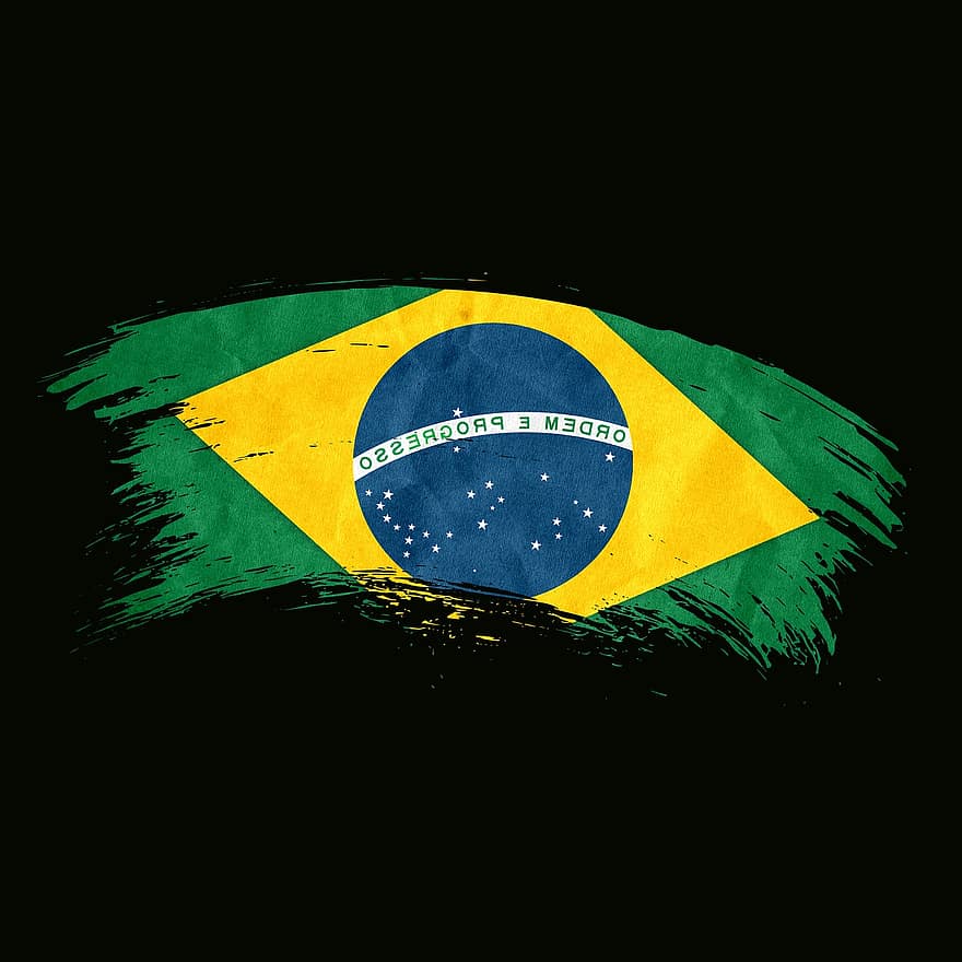 флаг, Бразилия, страна, условное обозначение, национальный, зеленый, футбол, бразильянка, желтый, патриотический, гордость
