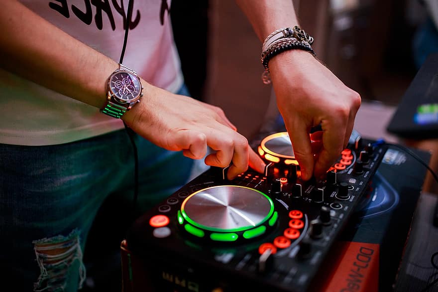 DJ, música, mezcla de audio, club