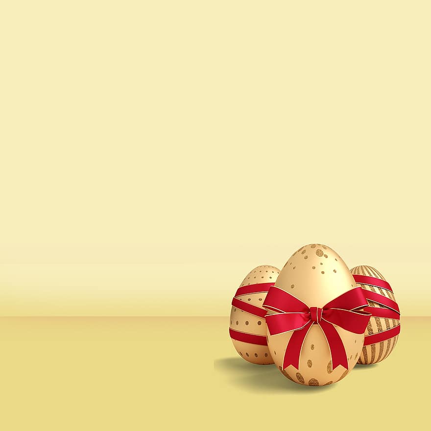 huevos de Pascua, Huevos de oro, decoración, adornos, Pascua de Resurrección, religión, fondo